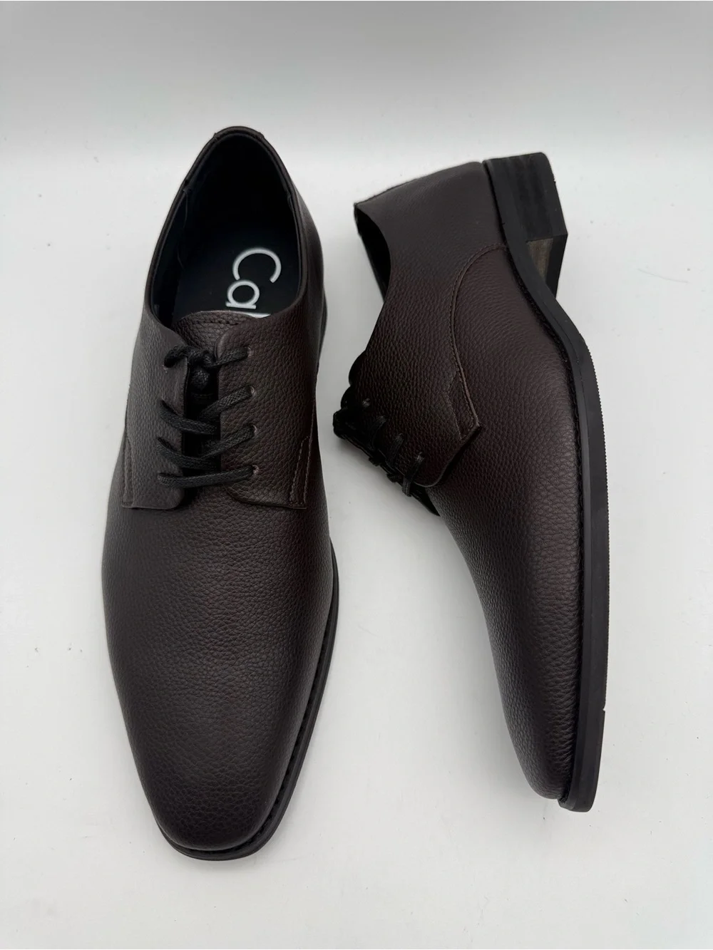 BRAND NEW Calvin Klein Men's Ramses Tumbled Leather Dark Brown Men’s Size 11